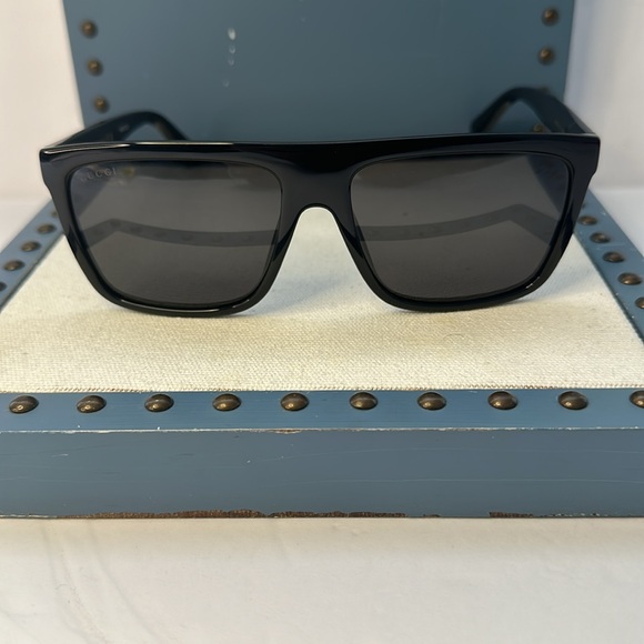 New Authentic Gucci Grey Browline Men's Sunglasses GG0748S 001 59. - Picture 6 of 14